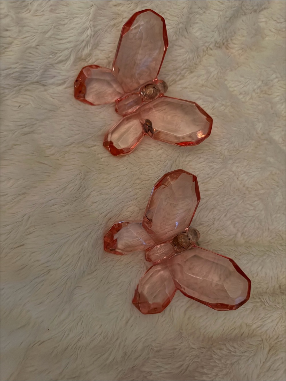 Pottery Barn Kids Pink Crystal Butterfly curtain rod accents